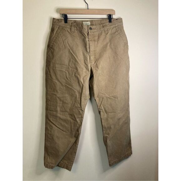 L.L. Bean Mens Carpenter Pants 38x30 Flannel Lined Heavy - Picture 1 of 6